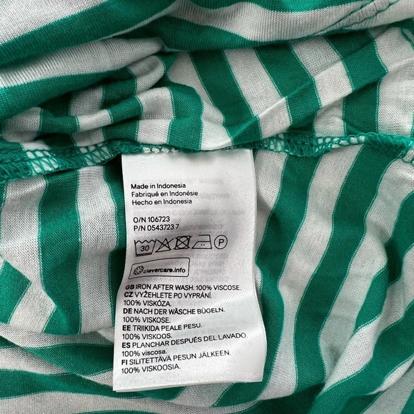 H&M Striped Long Sleeve Top Womens XL Green Tee Soft Stretch NWT - Picture 9 of 9